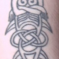 Middle age style mermaid tattoo