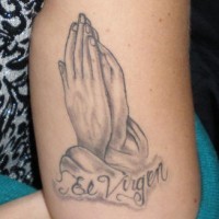 Mexican praying hands tattoo