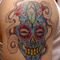 Crystal sugar skull tattoo
