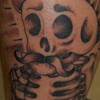 Mexican skeleton in sombrero with bottle tattoo