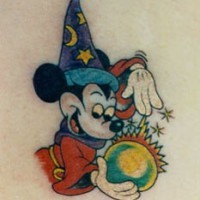 Mickey mouse magician tattoo
