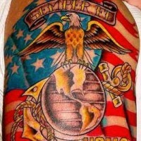 Super patriotic usa military tattoo