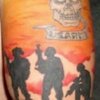 Us army soldier silhouettes tattoo