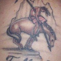 To the fallen indian on horse tattoo