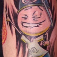 Le tatouage de Milo de dessin animé en couleur