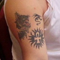 Ankh symbol and tiger tattoo