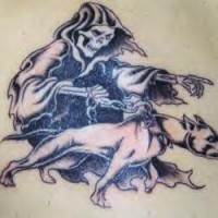 Grim reaper dog tattoo