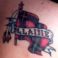 Mclaine clan flag tattoo in colour