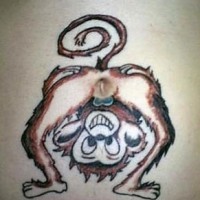 Monkey butt hole in tummy button