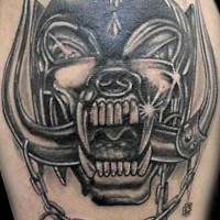 Motorhead monster skull tattoo