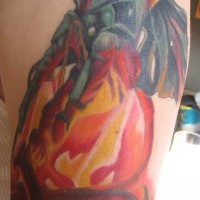Boba Fett in Flamme Star Wars Tattoo