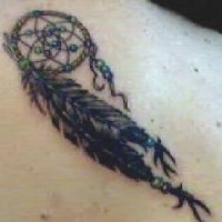 Dream catcher with feathers tattoo