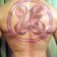 Minimalistic native american tattoo on back