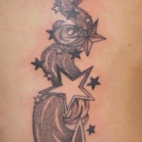 Black ink star way  tattoo