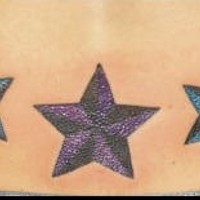 Five colourful stars tattoo