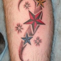 Nautical stars with tracery tattoo