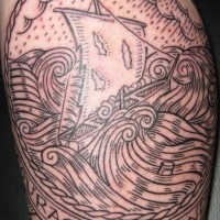 Piccola barca clasica tatuaggio