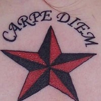 Carpe diem on star tattoo