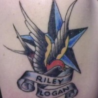 Riley logan sparrow and star tattoo