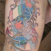 Ireland and scotland navy tattoo in colour