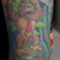 Nintendo theme coloured sleeve tattoo