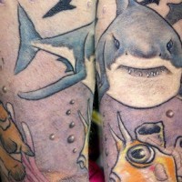 Ozeanisches Thema Arm Ärmel Tattoo