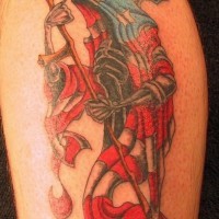 Grim reaper con mantello di bandiera americana tatuaggio