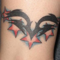 Tribal patriotic tracery tattoo