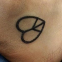 Peace and love symbol tattoo