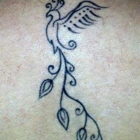 Phoenix black tracery tattoo