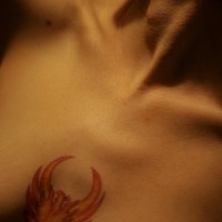 Simbolo di fenice tatuaggio sul petto