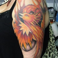 Phoenix artwork tattoo on arm
