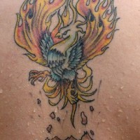 Phönix steigt aus der Erde Tattoo