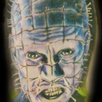 Angry pinhead tattoo in colour