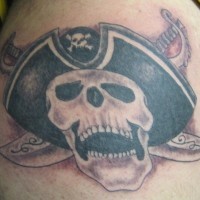 Captain pirate skull tattoo
