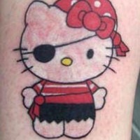 Hallo Kitty Piraten Tattoo