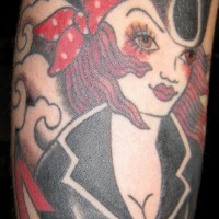 Piraten-Mädchen klassisches Tattoo