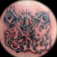 Car engine cylinders tattoo