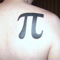 Number pi symbol shoulder tattoo