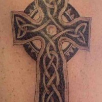Simple stone celtic cross tattoo