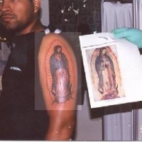 Saint mary de guadalupe tattoo on shoulder