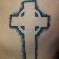 Celtic cross silhouette tattoo