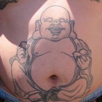 Belly button buddha tattoo