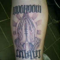 Praying hands both sides tattoo