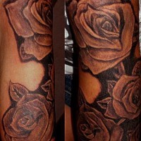 Le tatouage de branche de roses noires
