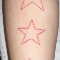 Skin scarification three pentagrams