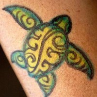 Tatuaggio verde il disegno in forma di la tartaruga