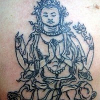 Shiva deity black ink tattoo