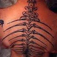 Monster Skelett voller Rücken Tattoo