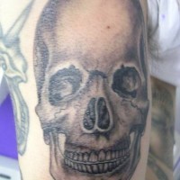 Realistischer menschlicher Schädel Tattoo